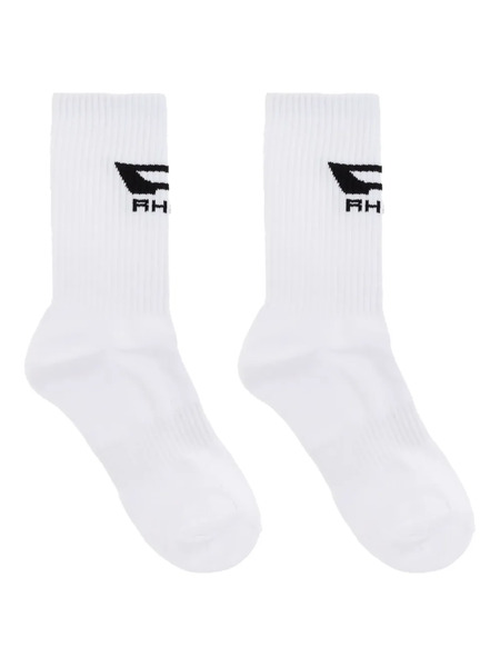  Rhude Ribbed Logo-print Socks - White 