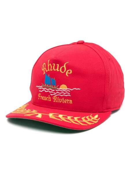 Rhude Slogan-embroidered Cotton Cap 