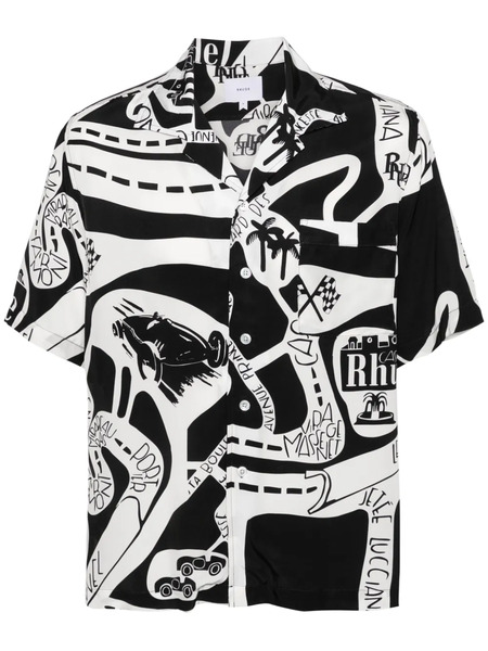  Rhude Strada Silk Shirt - Black 