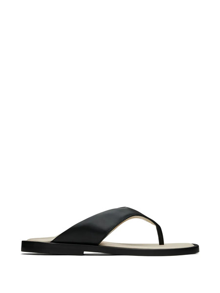  Rhude T-strap Leather Sandals - Black 