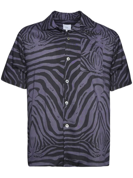  Rhude Zebra-print Short-sleeve Shirt - Grey 