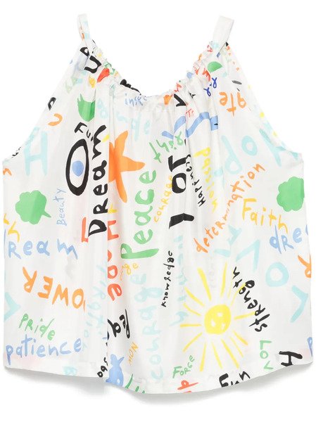  Rianna + Nina Script-print Blouse - White 