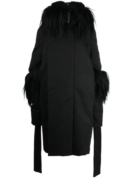  Rick Owens Alice Gauntlet Down Coat - Black 
