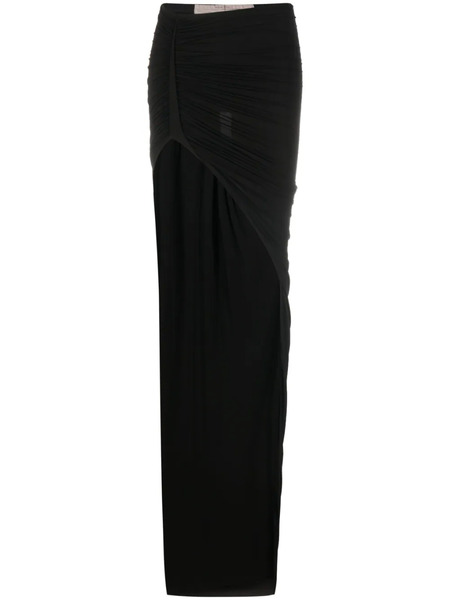  Rick Owens Asymmetric Maxi Skirt - Black 