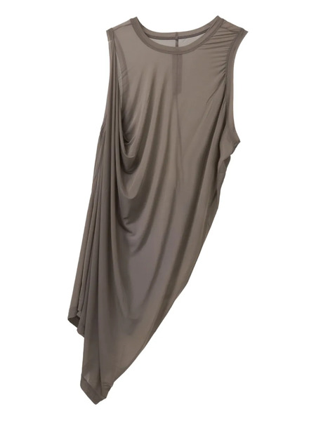 Rick Owens Asymmetrical Draped Tank Top - Brown 