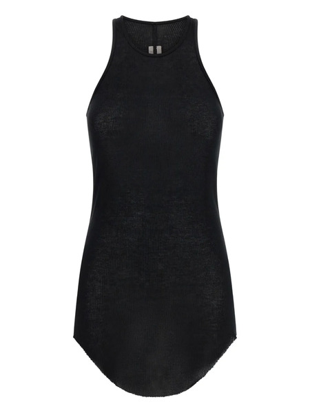  Rick Owens Basic Rib Asymmetrical Tank Top - Black 