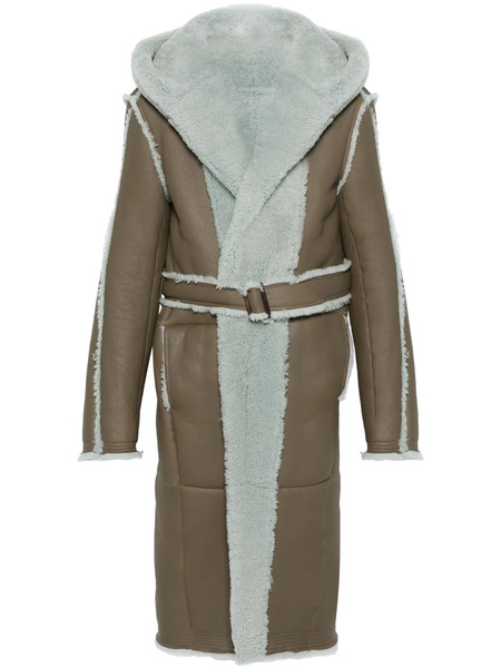  Rick Owens Belted Coat - Brown 