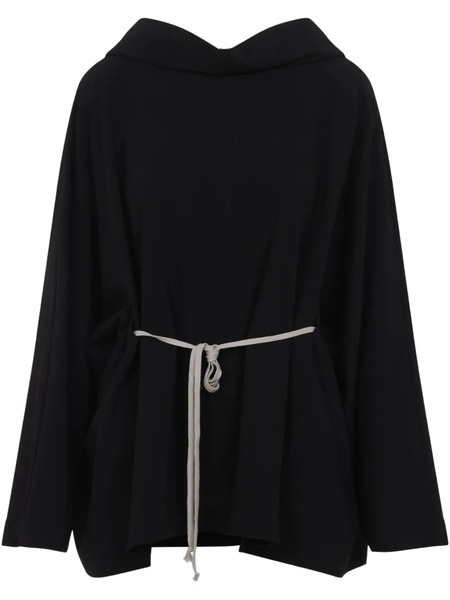  Rick Owens Belted Hoodie - Black 