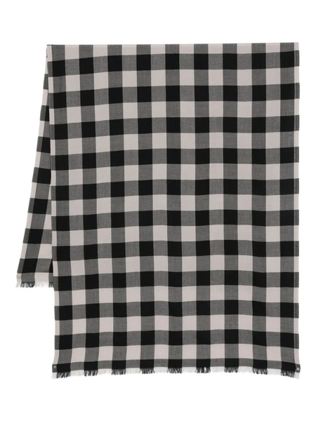  Rick Owens Checked Wool Scarf - Black 