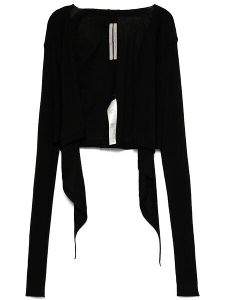 Rick Owens Cropped Wrap-design Cardigan - Black 