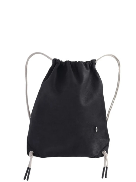  Rick Owens Drawstring Leather Backpack - Black 