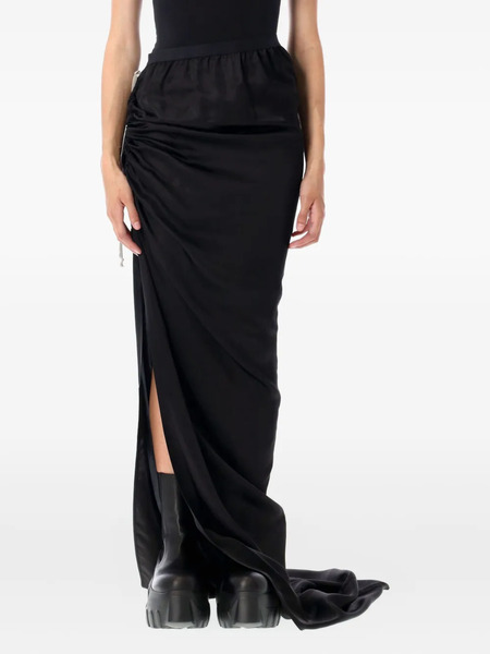  Rick Owens Drawstring Side-split Maxi Skirt - Black 