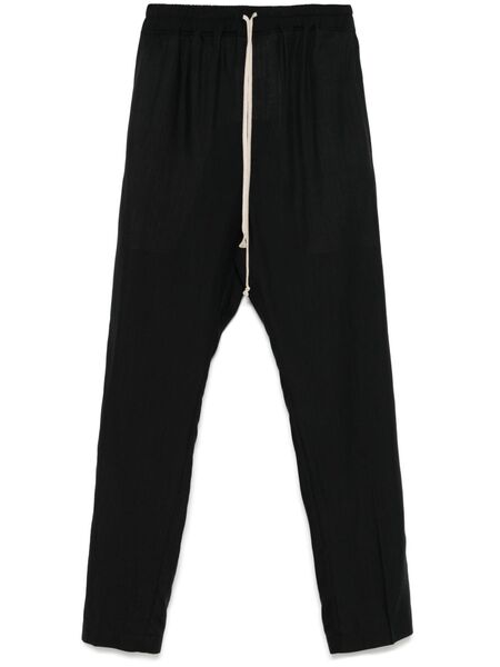  Rick Owens Drawstring Slim Long Trousers - Black 