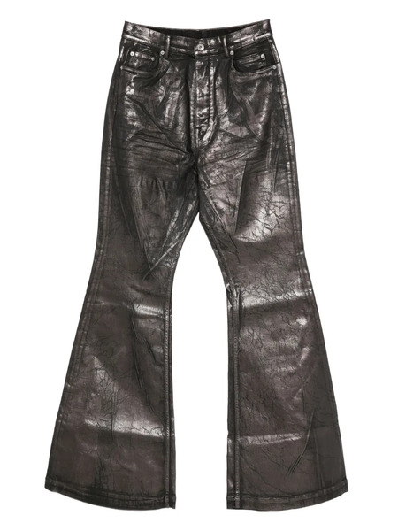  Rick Owens Drkshdw Crackled-effect Flared Jeans - Brown 