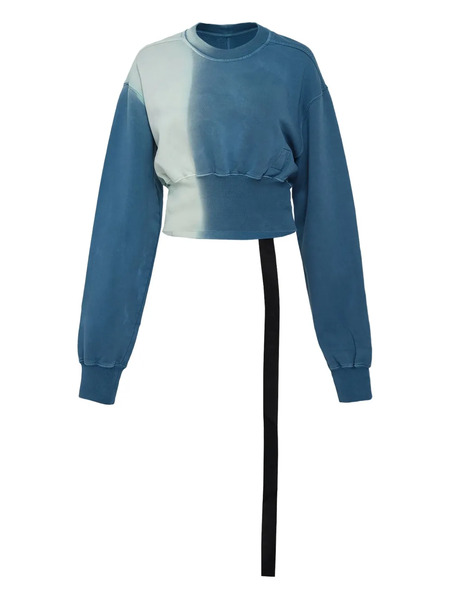  Rick Owens Drkshdw Dip-dye Strap-detail Sweatshirt - Blue 