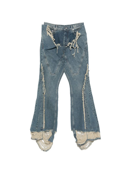  Rick Owens Drkshdw Distressed Flared Jeans - Blue 