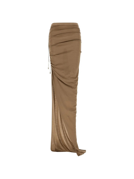  Rick Owens Drkshdw Drawstring Split Asymmetric Skirt - Neutrals 