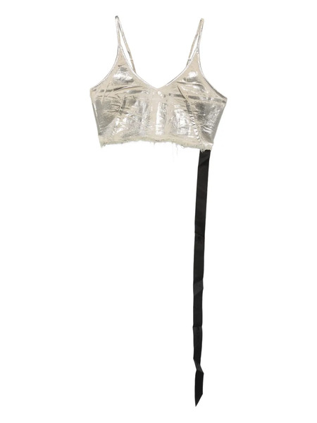  Rick Owens Drkshdw Frayed Top - Silver 