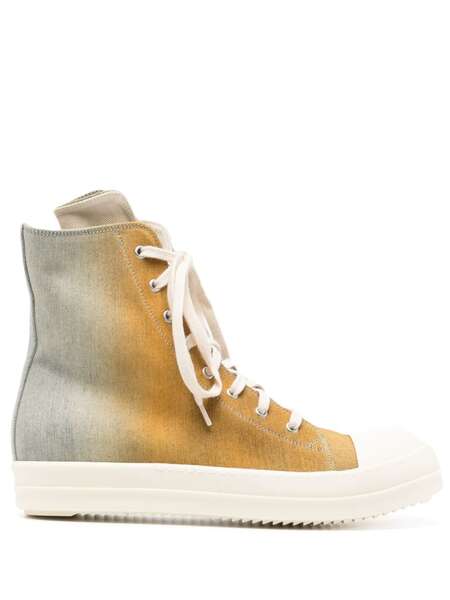  Rick Owens Drkshdw Gradient-effect Denim Sneakers - Yellow 