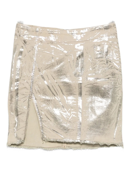  Rick Owens Drkshdw Metallic Frayed-edge Mini Skirt - Neutrals 