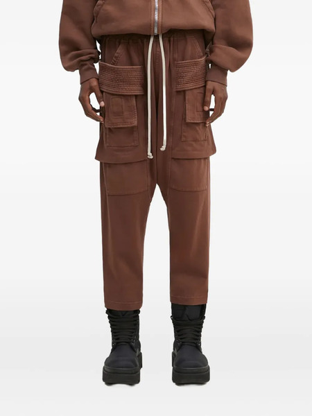  Rick Owens Drkshdw Mutiple-pockets Drawstring Drop-crotch Trousers - Brown 