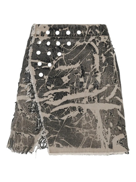  Rick Owens Drkshdw Sisysnap Mini Skirt - Grey 