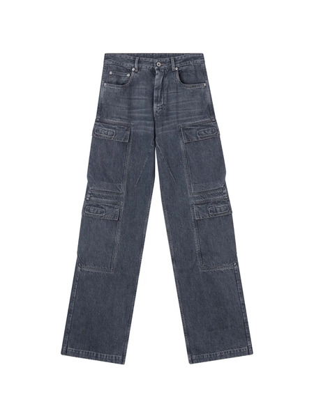  Rick Owens Drkshdw Washed Grey Cargo Jeans 