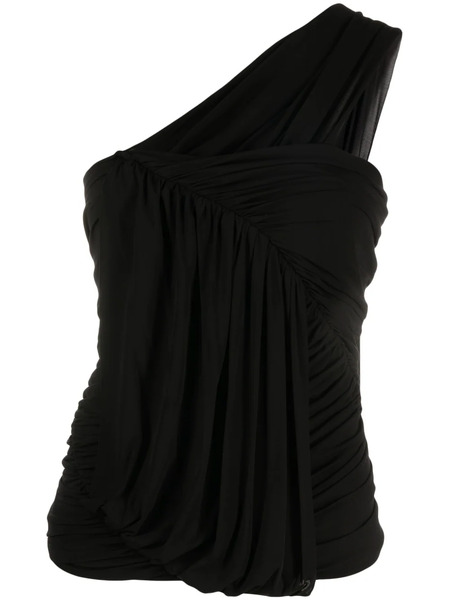  Rick Owens Edfu Draped One-shoulder Blouse - Black 