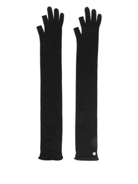  Rick Owens Fingerless Wool Gloves - Black 