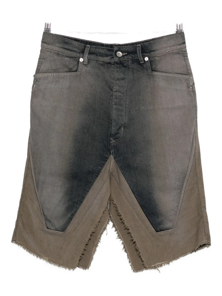  Rick Owens Frayed Denim Skirt - Grey 
