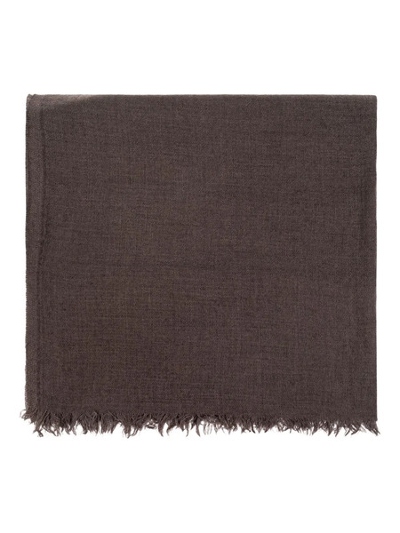  Rick Owens Frayed Scarf - Brown 