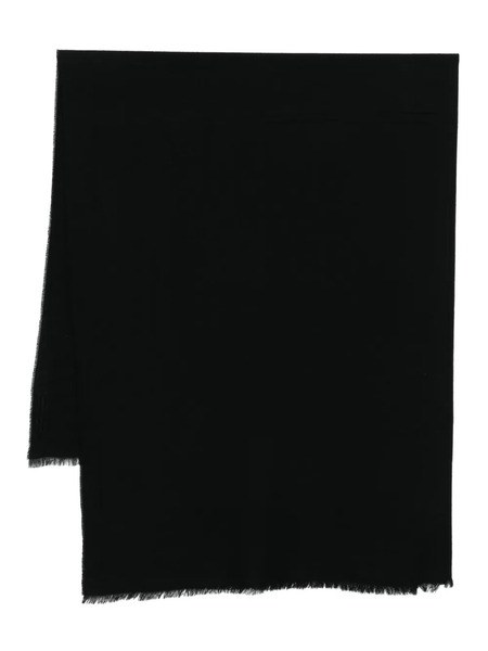  Rick Owens Frayed Wool Scarf - Black 