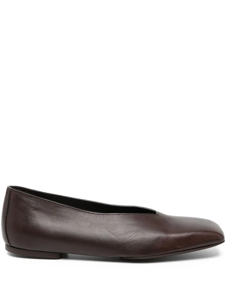 Rick Owens Leather Ballet Flats - Brown 