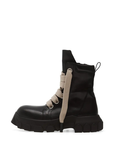  Rick Owens Leather Combat Boots - Black 