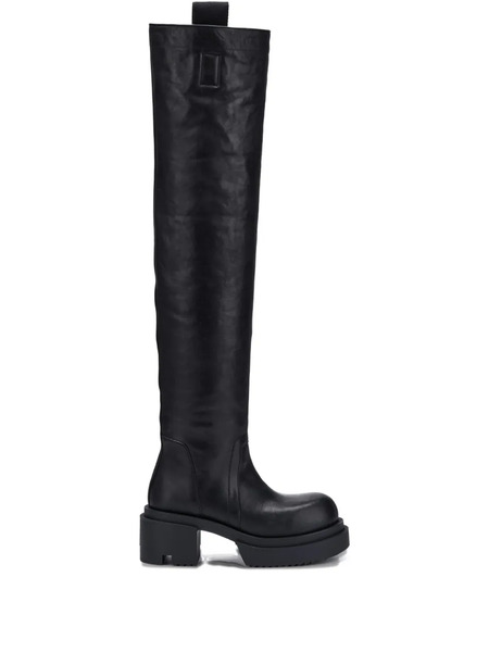  Rick Owens Leather Over-the-knee Sneakers - Black 