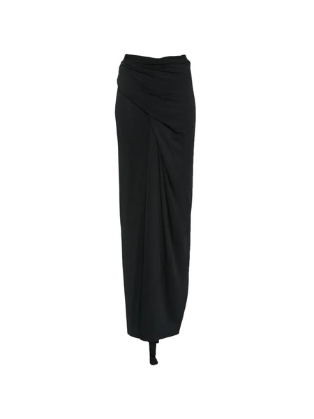  Rick Owens Lilies Draped Asymmetric Skirt - Black 