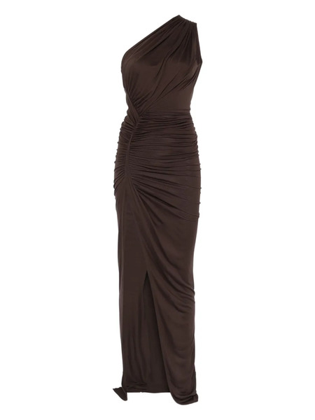 Rick Owens Lilies One-shoulder Draped Dress - Brown 