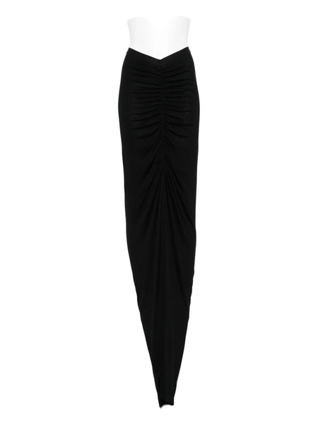  Rick Owens Lilies Ruched Midi Skirt - Black 