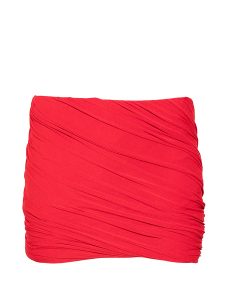  Rick Owens Lilies Ruched Mini Fitted Skirt - Red 