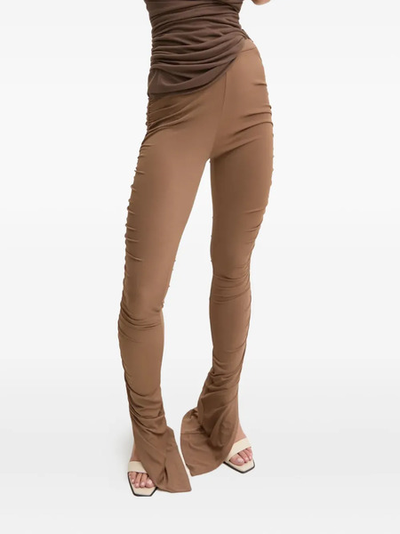  Rick Owens Lilies Ruched Split-hem Trousers - Brown 