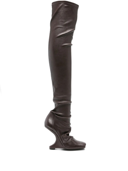  Rick Owens Lilies Sculpted-heel Over-the-knee Boots - Brown 