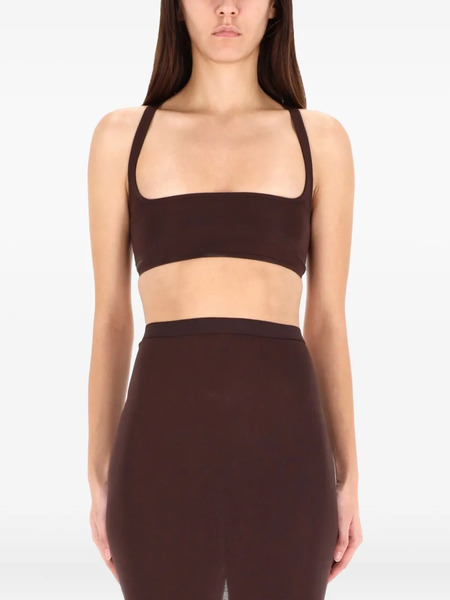  Rick Owens Lilies Square-neck Top - Brown 