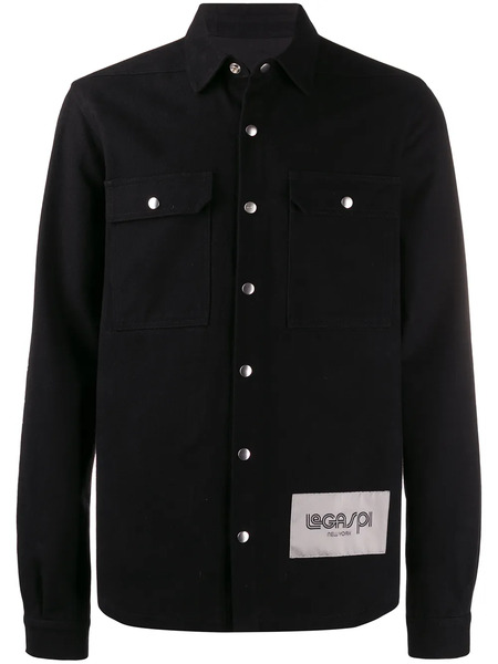 Rick Owens Logo Patch Shirt - Black 