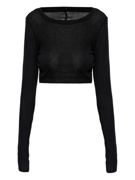  Rick Owens Long-sleeve Crop Top - Black 
