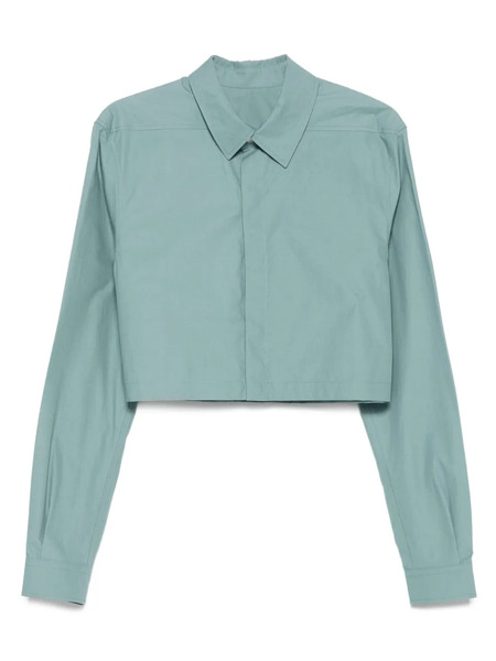  Rick Owens Long-sleeve Cropped Shirt - Blue 