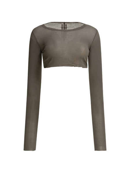  Rick Owens Long-sleeved Crop Top - Green 