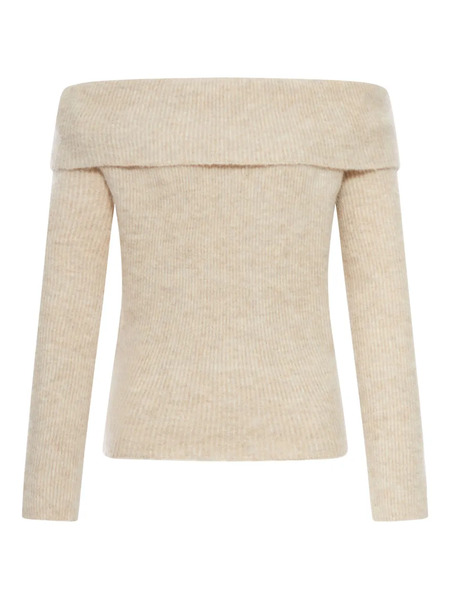  Rick Owens Ls Cowl Ribbed Sweater - Neutrals 