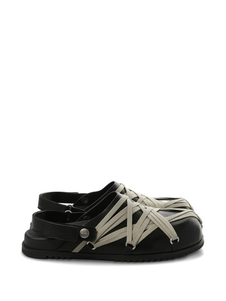  Rick Owens Megalace Leather Mules - Black 