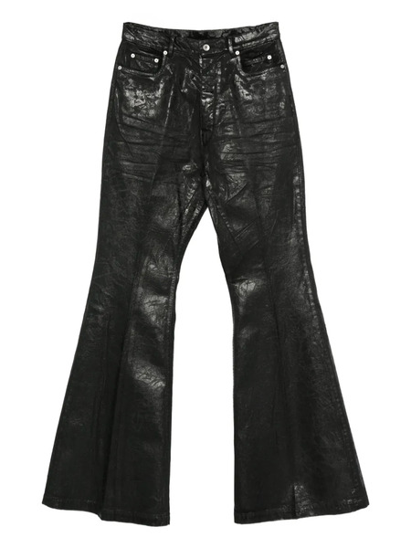  Rick Owens Metallic-effect Flared Trousers - Black 