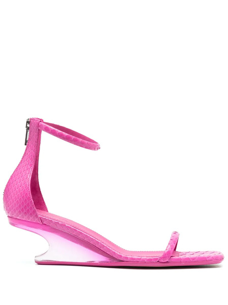  Rick Owens 55mm Sculpted-heel Leather Sandals - Pink 